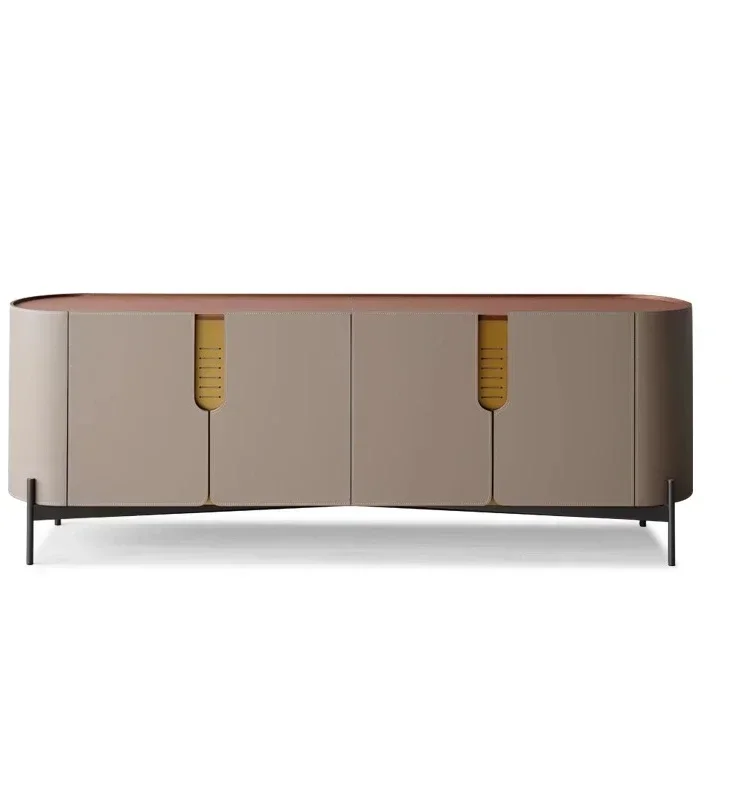 

Sideboard Cabinet Stone Plate Saddle Leather Entrance Locker Living Room Entrance Entrance Cabinet Muebles De Baño