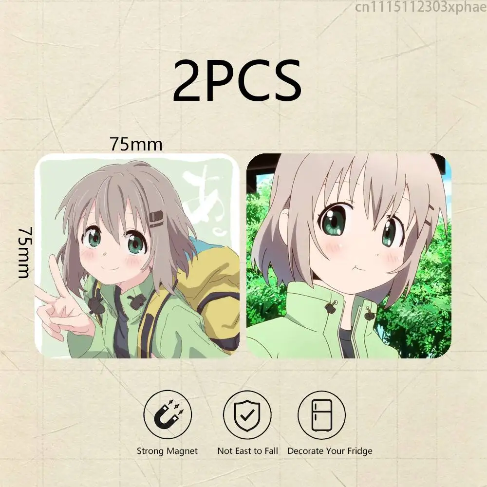 Aoi Yukimura Encouragement Climb 2PCS Square Decorative Fridge Magnetic Sticker, Kitchen Refrigerator Decor Travel Souvenir Gift
