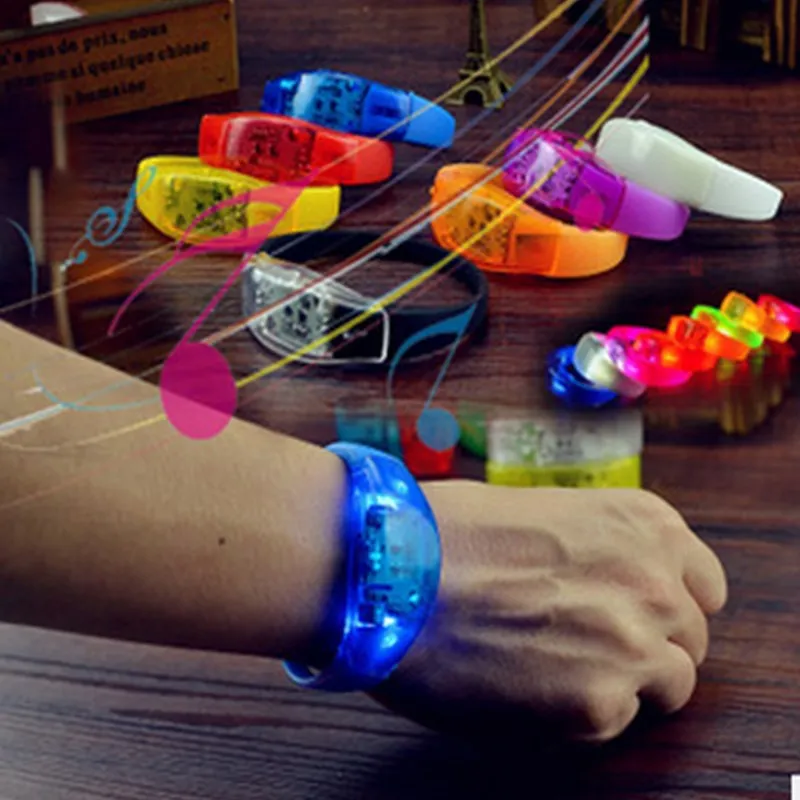 

20/50/100PCS LED Glow Bracelet Sound Activated Flashing Bangle Bracelets Wristbands Voice ControlWedding Party Favors Christmas