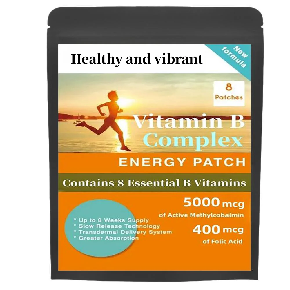 Vitamin B Complex Patches, Contains All 8 B Vitamins In Vitamins B1, B2, B3, B5, B6, B12, Biotin & Folic Acid