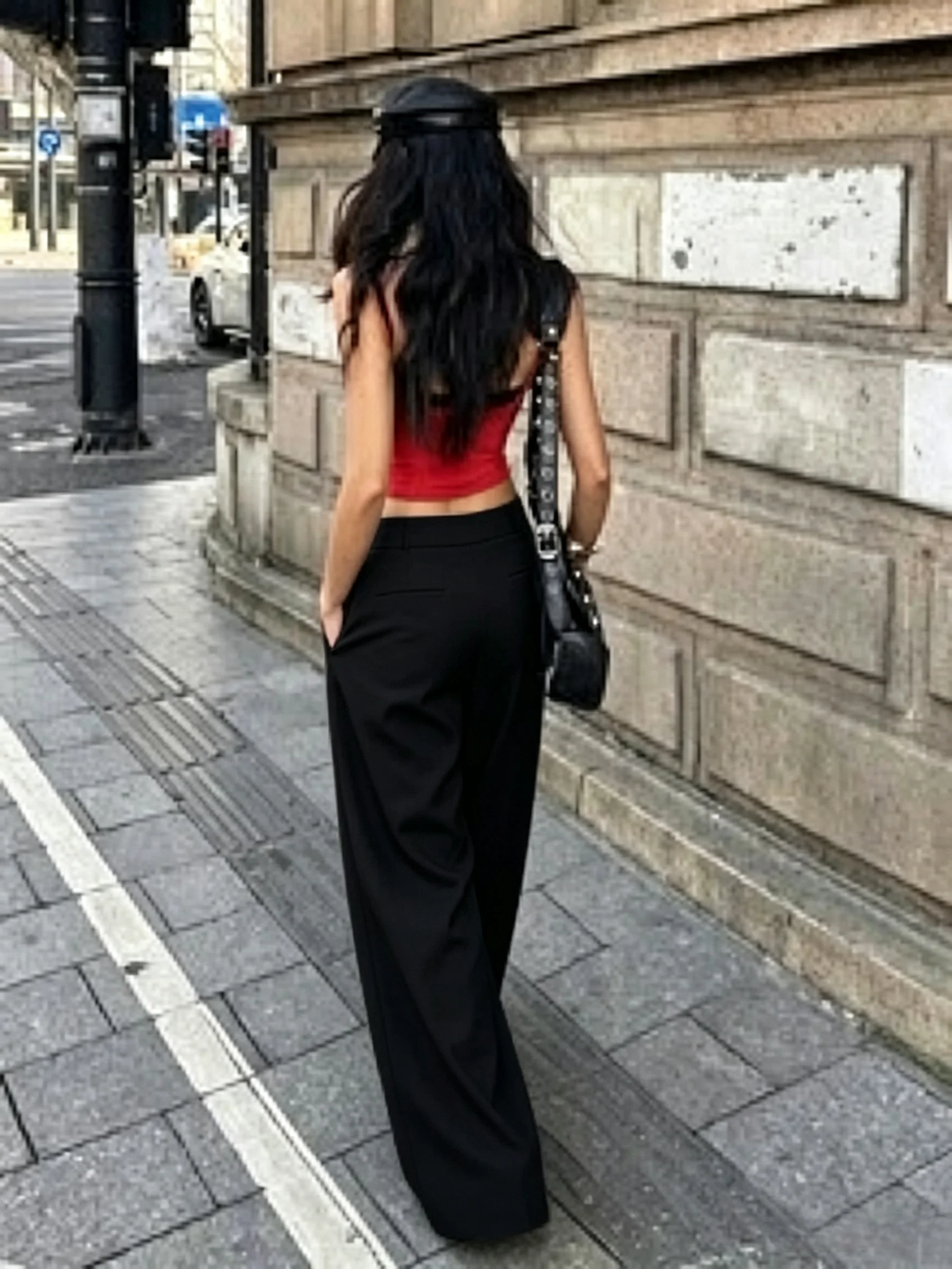 Women High Waist Pleated Wide Leg Suit Pants Elegant Solid Color Loose Floor Length Trousers Office Casual Straight Dress Pants