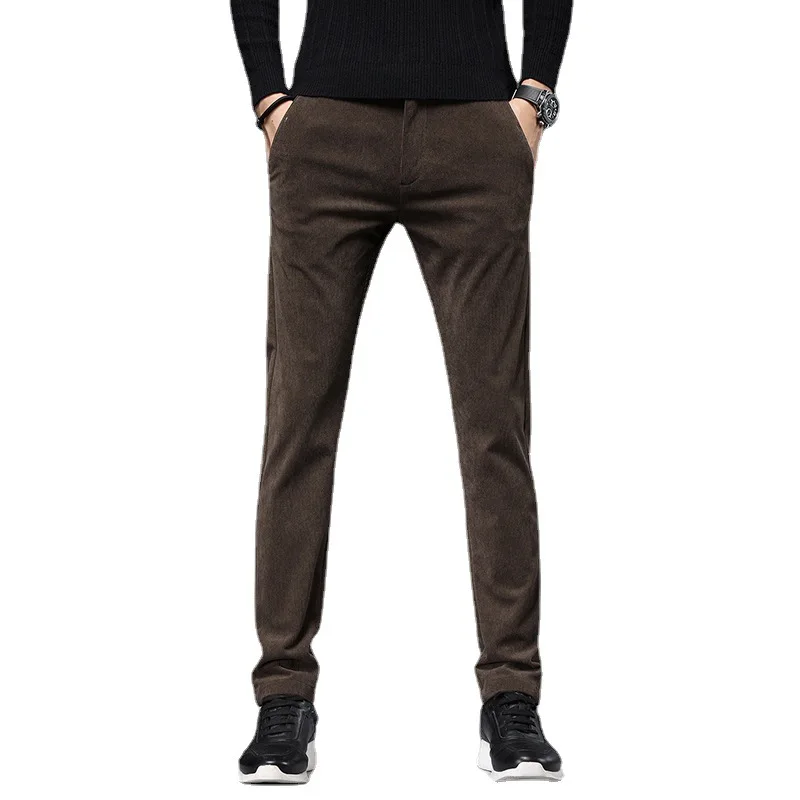 High-end Casual Pants Male Elastic Trend Slim Straight Spring Autumn Men's Casual Male Four Seasons Can Wear Adult Gentleman