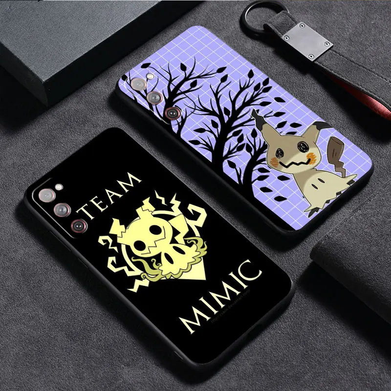 Black Case For Samsung Galaxy S20 FE S21 Ultra S22 Plus S10 Lite S9 S8 S10e S23 S24 Funda Phone Cover Mimikyu Pokemon Capa