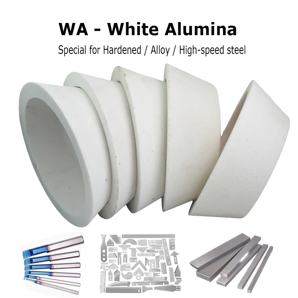 1 pc 150x50x32/25/19/16/12.7mm White Corundum Vitrified Grinding Wheel Dish Type WA Abrasive Wheel for Steel Metal Grinding