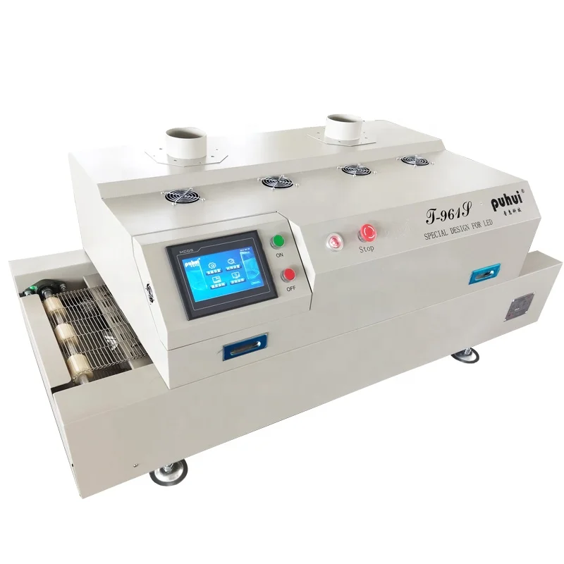 

New smt Puhui T-961S high stability LCD touch display infrared ic heater hot air reflow soldering oven PCB welding equipment