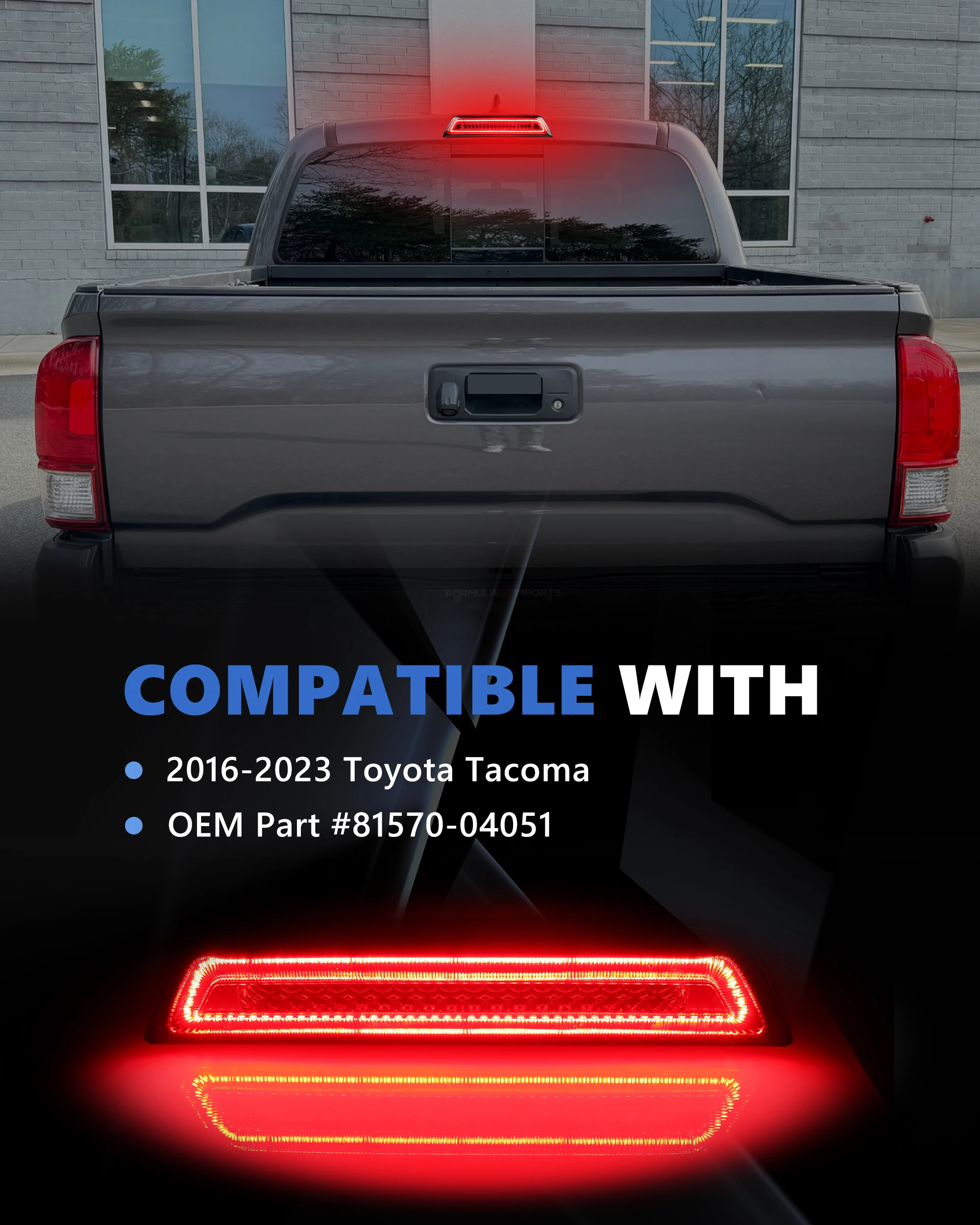 1Pcs Rear Tail Light 3rd Third Brake Light Cargo Light Stop Light  LED For 2016 2017 2018 2019 2020 2021 2022 2023 Toyota Tacoma