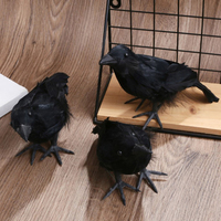 Simulation Black Crow Fake Raven Bird Repellent Control Pigeon Repellent Artificial Animal Model Outdoor Garden Decoration