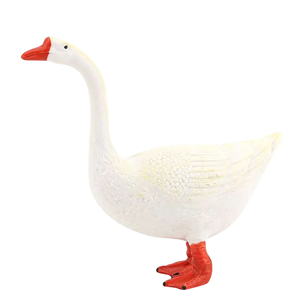 Swan Ornaments Lifelike Goose Statue Adorable Figurine Home Decor Craft Decoration Outdoor Toys