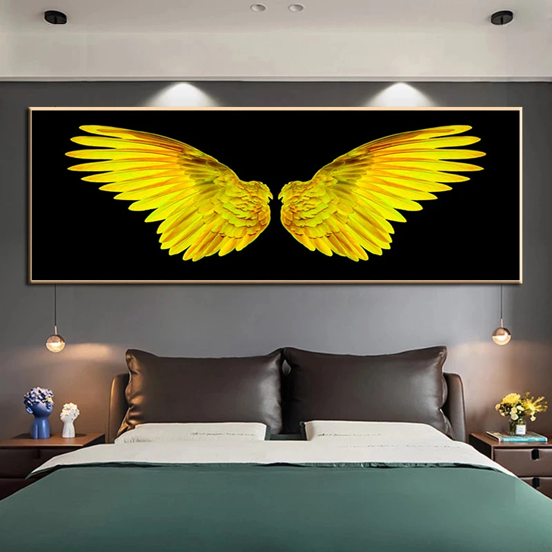 

Angel Wings Wall Art Canvas Painting Posters And Prints Abstract Vintage Angel Wings Pictures for Living Room Home Decoration