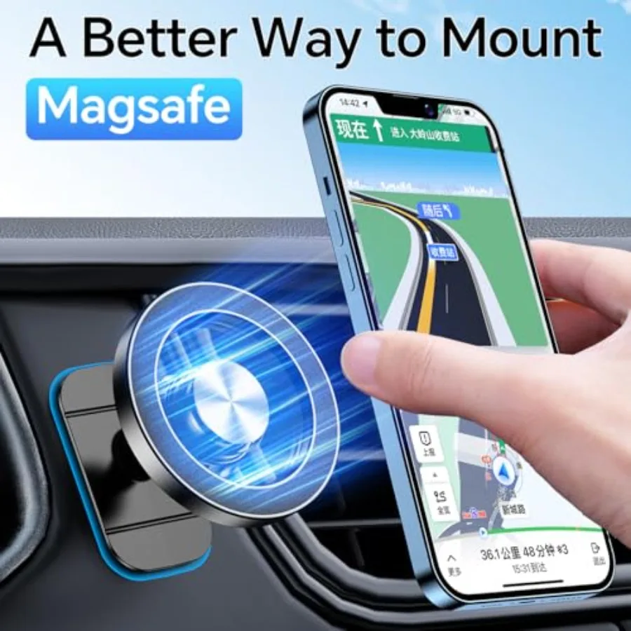 

Magsafe Car Mount Aluminum Alloy, Strong Magnetic Holder for iPhone Series