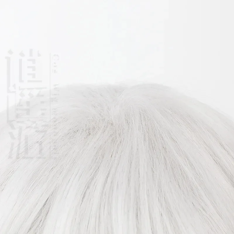 qq34Anime Gogol Cos 90CM White Gradient Long Heat Resistant Synthetic Hair Halloween Party Cosplay Wigs+Wig Cap view 4