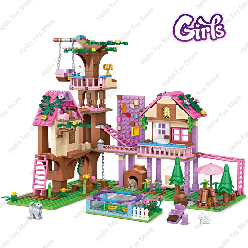 2024 DIY Girls Castles House Girl's Friendship Building Blocks Kits Figures Bricks Classic Model Kids Hot Toys For Children Gift