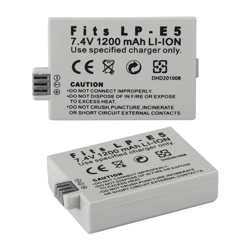 1200mAh LPE5 LP E5 LP-E5 Rechargeable Battery + Charger For Canon 450D 500D 1000D Kiss X2 X3 F Rebel XS XSi T1i Camera Battery