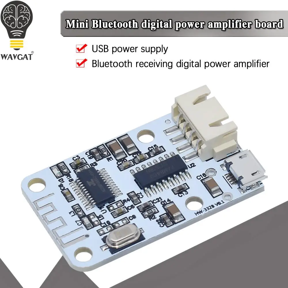 PAM8403 Wireless Bluetooth 4.0 Stereo Audio Receiver Module Digital Amplifier Sound Loud Board Micro USB 3W+3W 5V DC For Arduino