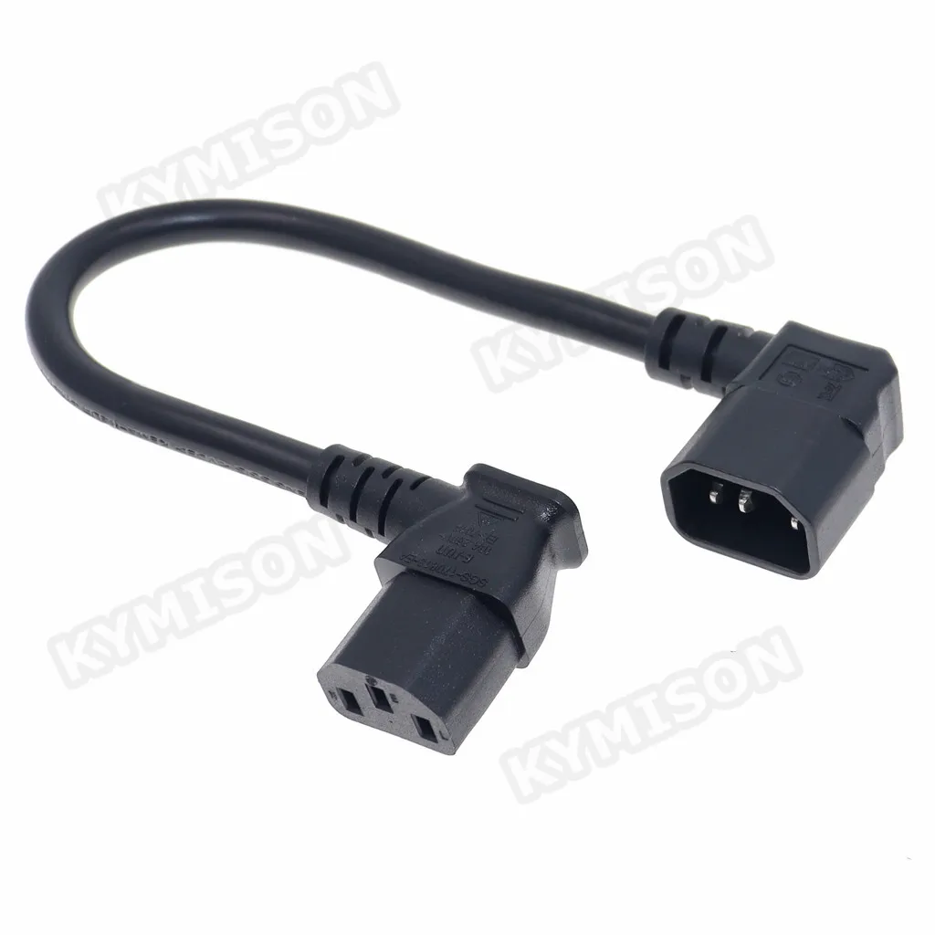 C13-C14 Computer Angled Power Extension Cord, H05VV-F 3G1.5mm, IEC320 C13 Female to C14 Male Adapter Cord for PC,Monitor,Scanner