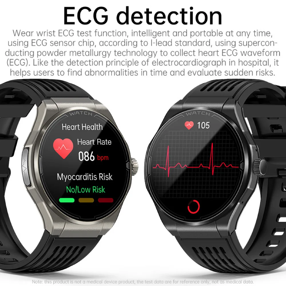 الصحة الساعات الذكية AMOLED شاشة بلوتوث دعوة Smartwatch ECG PPG درجة حرارة الجسم SOS الساعات الموسيقى الرياضية