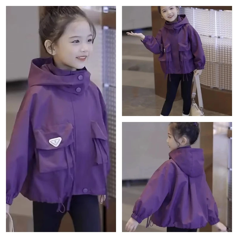 

hot Kawaii Girl Fashion Outdoor Jackets Student Spring Autumn Casual Cartoon Stand Collar Zipper Jacket Tops Children's Clothing