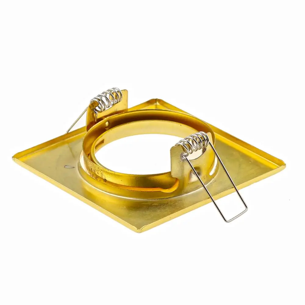 Modern Square Golden Recessed Spotlight Mounting Frame MR16 GU10 Socket Adjustable Ceiling Fitting Hole Lamp Lighting Fixture