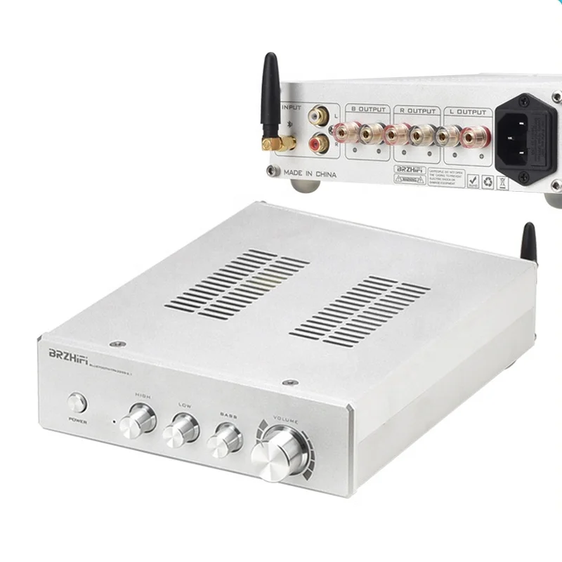BRZHIFI Audio Dual Core TPA3255 High Power Amplifier 2.1 Channel Audiophile Amplificador BT5.0 Subwoofer Stereo HIFI Amp