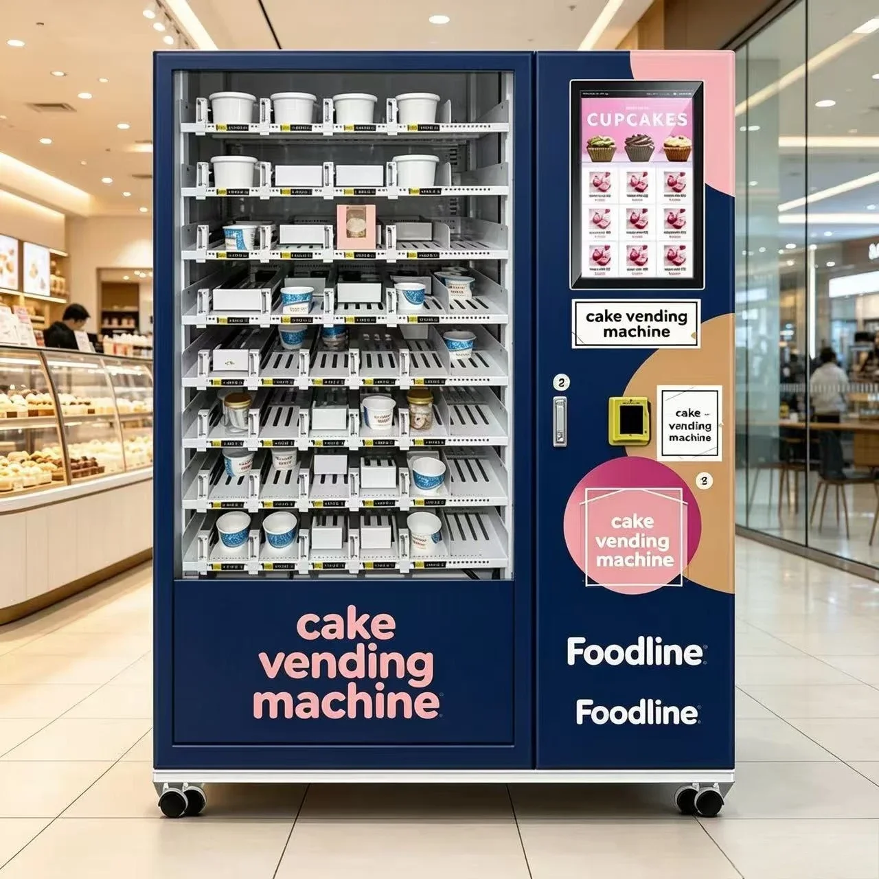 FL Customized Card Cash Payment Refrigerated Vending Machine Cake Pastry Dessert Automatic Retail Vendor