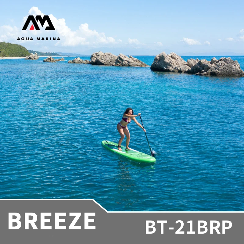 

AQUA MARINA BREEZE-21BRP 3m Inflatable Surfboard SUP Lightweight Stable EVA Non-slip Surfing With Safety Rope Water Sports