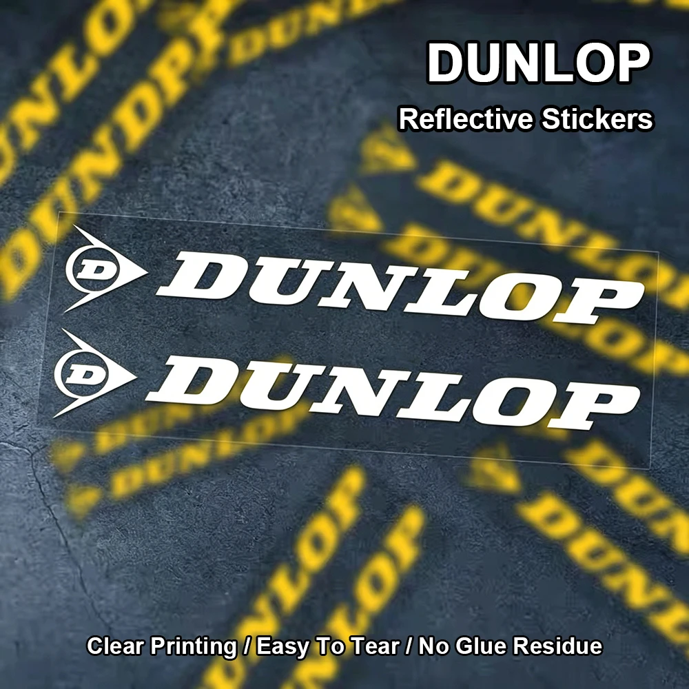 Pegatinas de vinilo con logo DUNLOP para llantas de motocicleta, cascos de coche, bicicletas modificadas, accesorios decorativos deportivos para automóviles, calcomanías de carreras