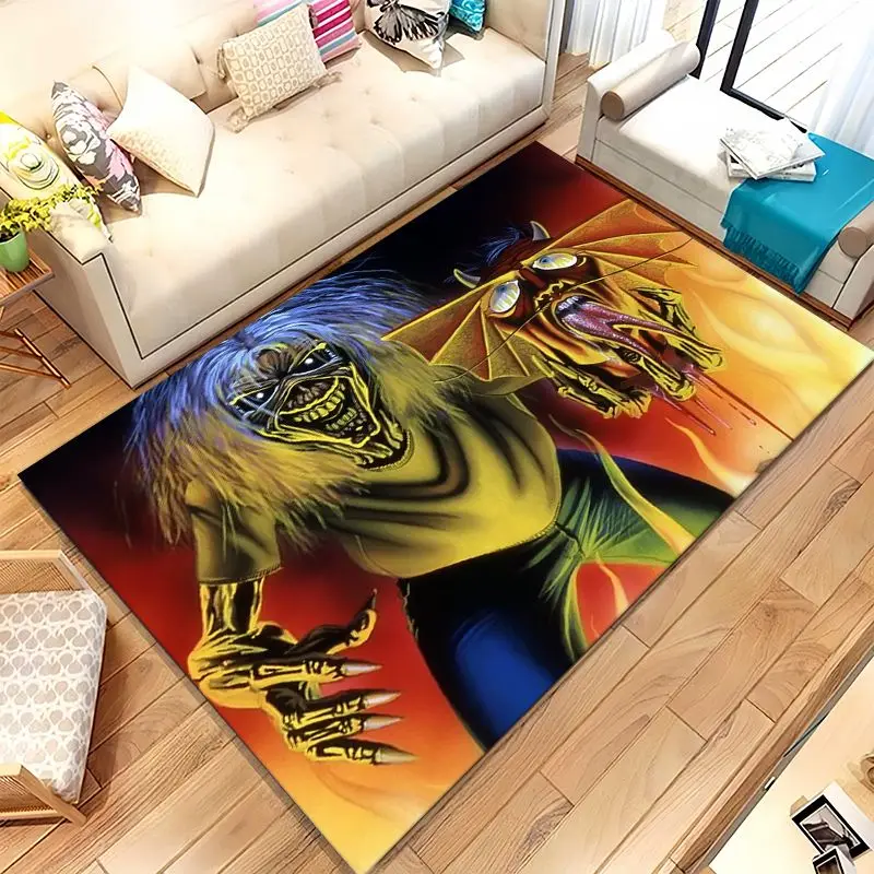Eddie I-Iron M-Maiden Cartoon Sign Soft Non-Slip Large Area Rug for Living Room,Bedroom Playroom Carpet Mat for Sofa,Home Decor