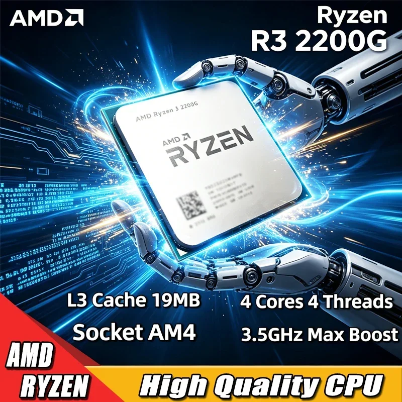 amd-ryzen-3-2200g-amd-r3-2200g-cpu-4コア-4スレッド-35ghz-アンロック-デスクトッププロセッサ-ソケットam4-ゲーミングcpu-パッケージなし
