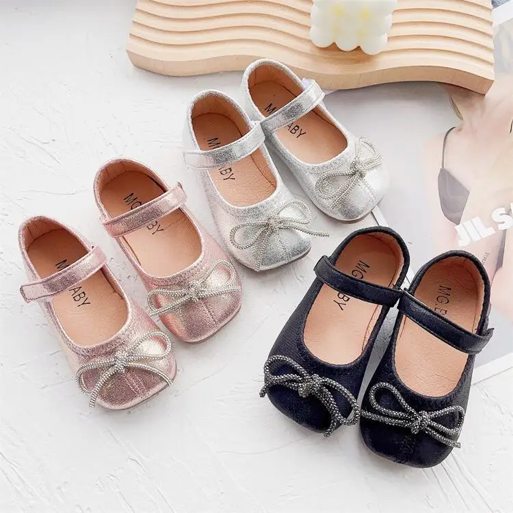 Chaussures de Princesse pour Petite Fille, avec Nministériels d Papillon, Simples et Confortables, à la Mode, Nouvelle Collection Printemps Automne 2024, 21 à 30