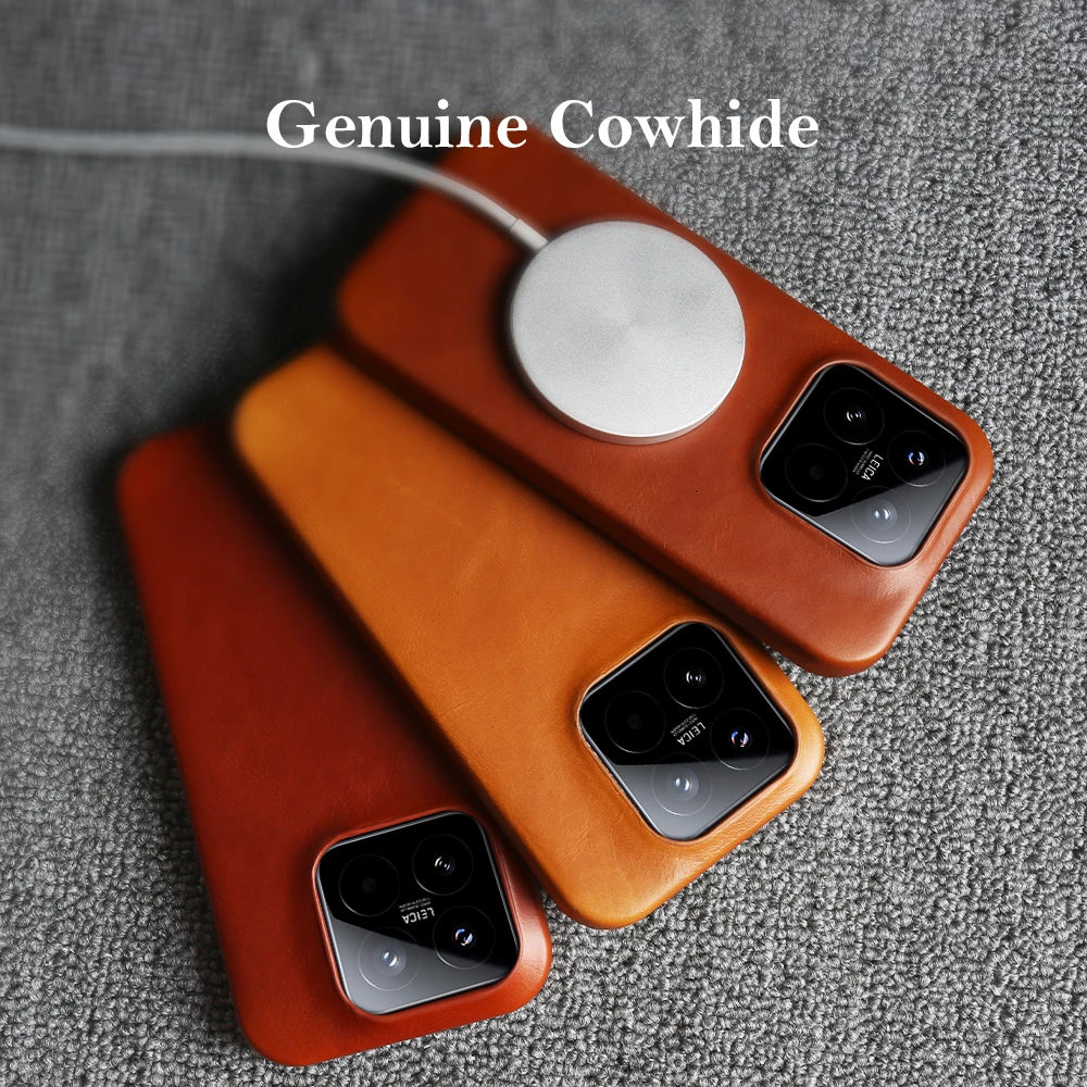 

Роскошный магнитный чехол для телефона из натуральной кожи в стиле ретро для Xiaomi 17 Pro Max 15S 14 Ultra 14T 13 13T 12 12T Pro для Magsafe Cover