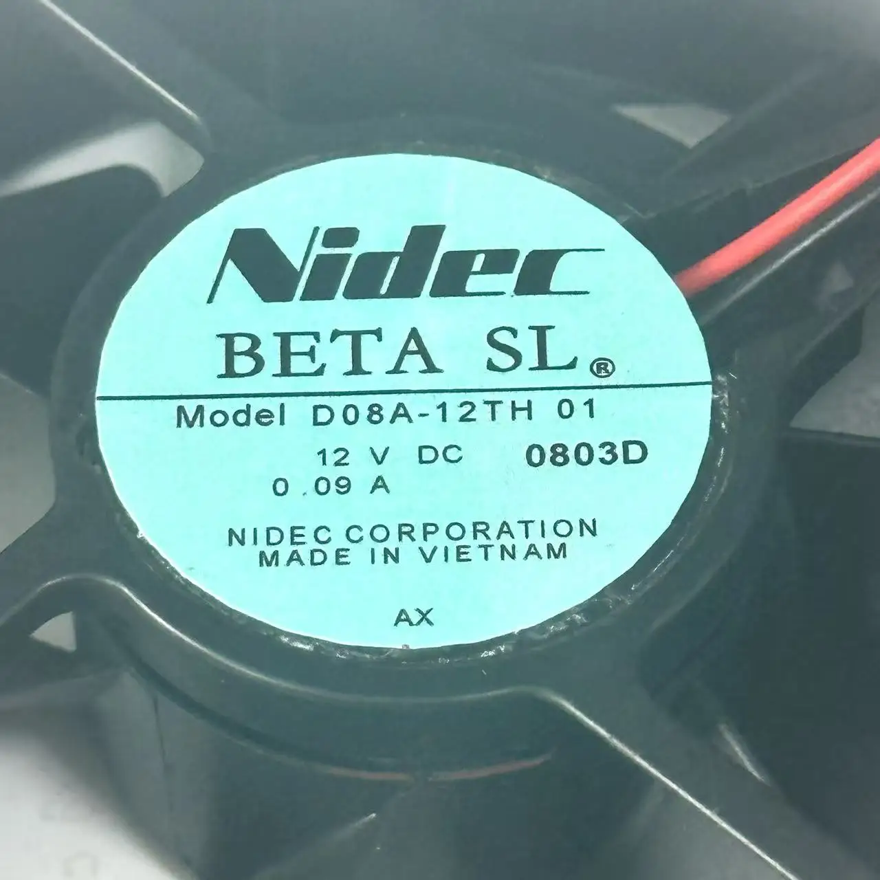 Obrázek 3: Nidec D08A-12TH 01 stejnosměrný 12V 0.09A 80x80x25mm 2-wire serveru chladící fanoušek