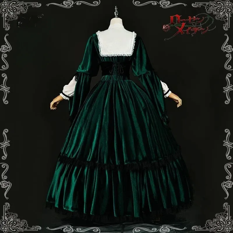 Disfraz de cosplay de anime Rozen maid suiseiseki, vestido verde, vestido de niña Lolita, conjunto de accesorios de ropa, trajes de Carnaval para fiesta de escenario