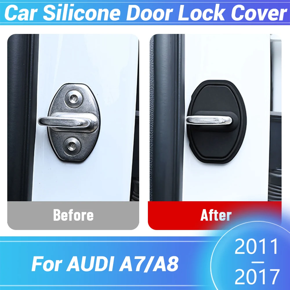 

Дверной замок автомобиля, силиконовая пряжка, защитный чехол для AUDI A7 A8 2011-2017, автомобильная дверная защелка, аксессуары для предотвращения столкновений