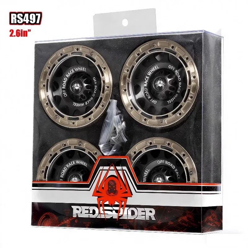 4 pièces de moyeux de roue en métal de 2,6 pouces, diamètre extérieur 74,5 mm pour voiture RC 1/7 1/8 Crawler MK07 JK07 90048 TRX-4 TRX-6, accessoires