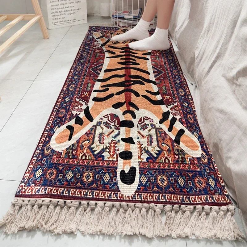 Persian Tassel Carpet Mats, Living Room Decoration, Luxury Carpets, Bedroom Bedside Rug, Floor Mat, Entrance Doormat