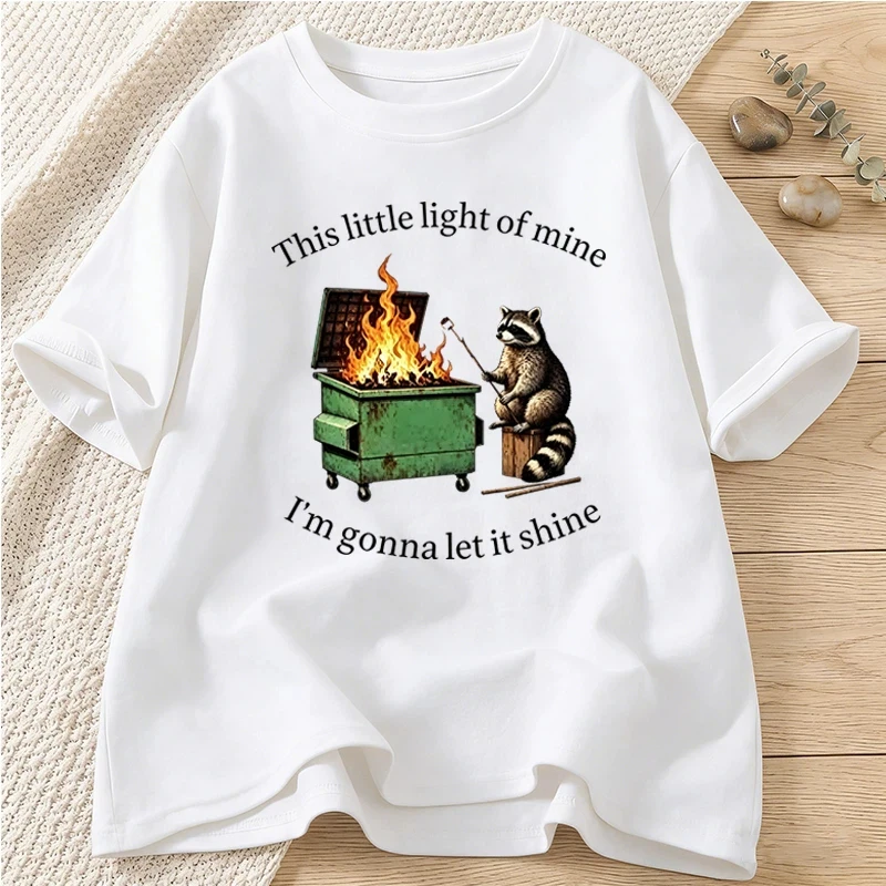 Fire Rat Graphic Print T-shirts for Women Summer Casual Fashion Streetwear Funny Tops Men Crew Neck Short Sleeve T-shirts