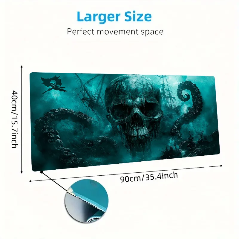 Extra Large Pirate Ship Design Mouse Pad, XXL Computer Keyboard Mat, Decorative Mouse Pad - Suitable for Gaming and Office Use