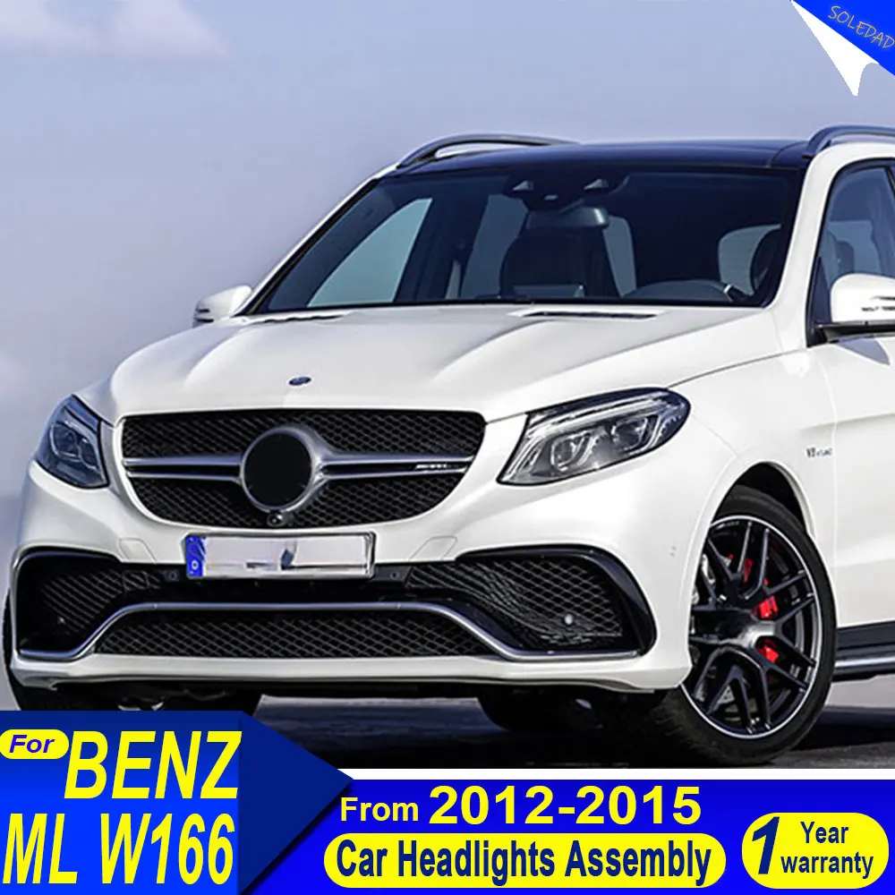 For Benz W166 ML LED Headlight 2012 2013 2014 2015 Car Headlights DRL Turn Signal High Beam GLE166 Style Projector Lens