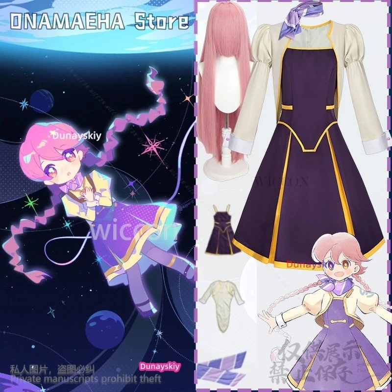 

Anime Apocalypse Hotel Cosplay Yachiyo Costume Long Elegant Purple Skirt Kawaii Cute Lovely Lolita Silk Scarves Wigs Customized
