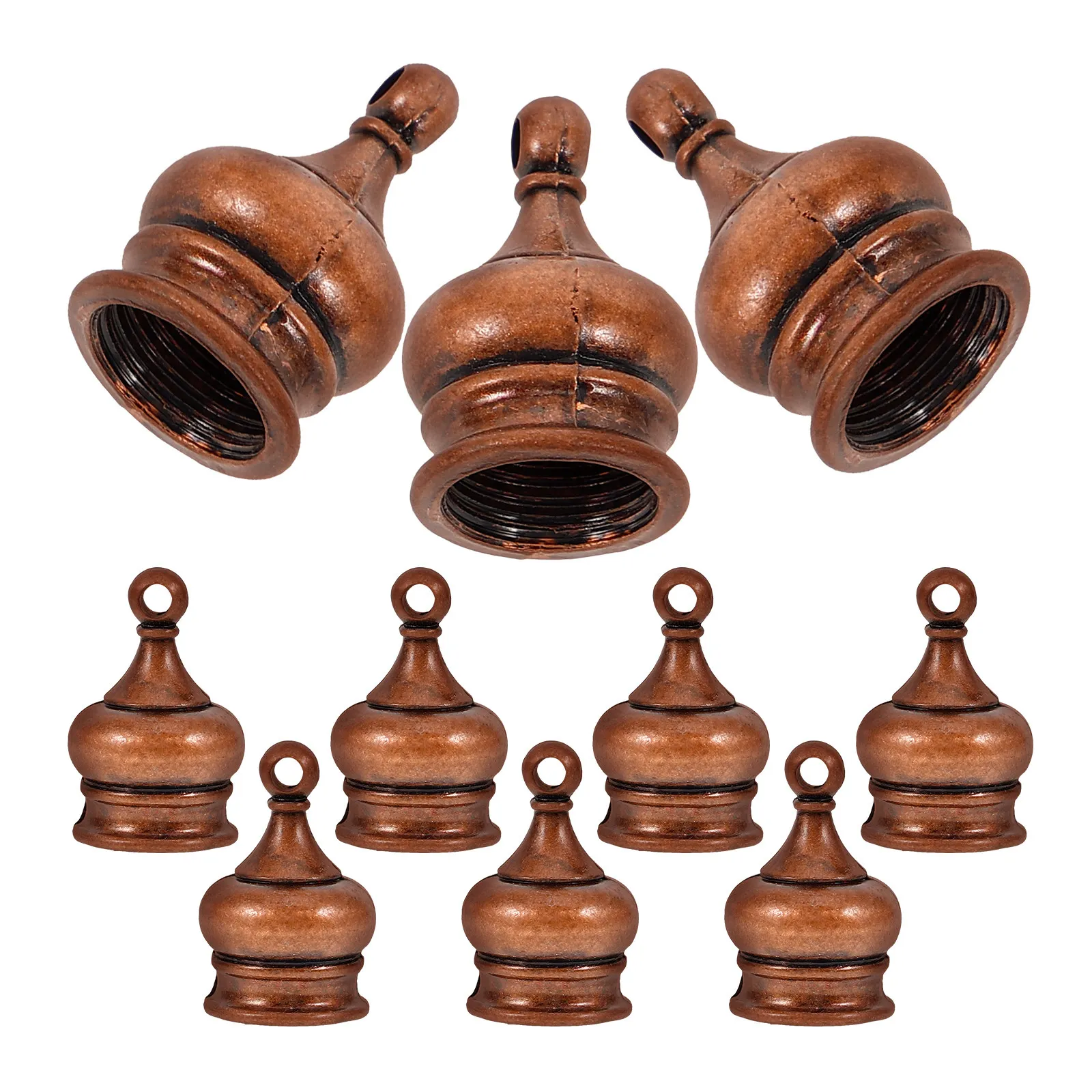 10Pcs Perforated Decorative Lamp Finials Stable Metal Lamp Knobs for Table Lamps Replacement Parts Lighting Accessories