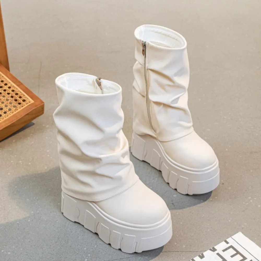 Botas De plataforma Botas De cuero Para Mujer Botas cortas De invierno tacones altos Botas De Mujer Botas zapatos De Mujer Botas De Invierno Para Mujer