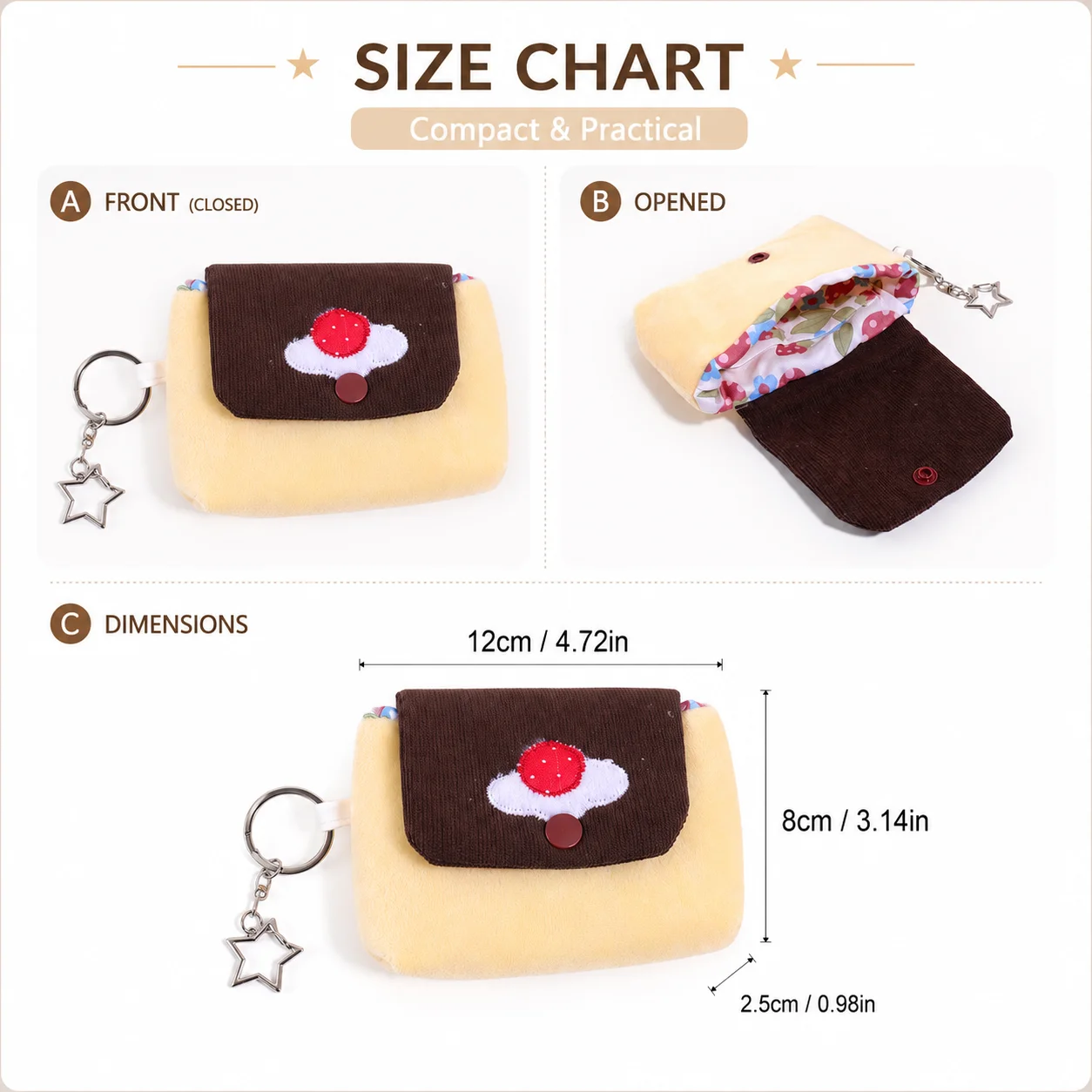 Cherry Pudding pluche portemon - Accordion Wallet Zip recensie en prijs