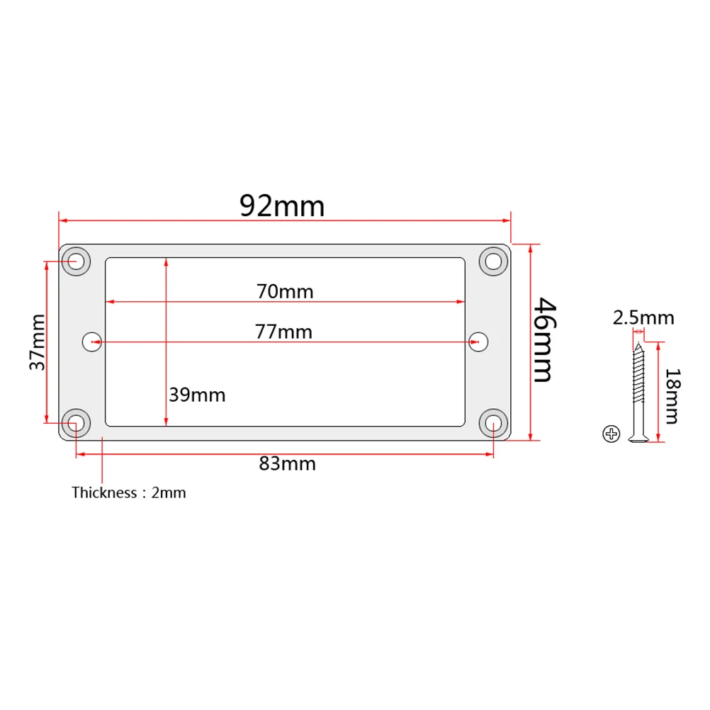 

2Pcs Metal Humbucker Pickup Mounting Rings Flat Base Short Size Guitar Pickup Rings Silver 92x46mm Easy Install Covers