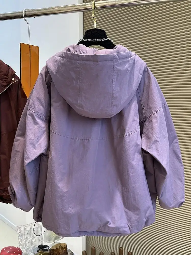 가을과 겨울 따뜻한 패션 하라주쿠 솜 패딩 후드 재킷 여성 루즈 캐주얼 코트 솔리드 컬러 패딩 재킷