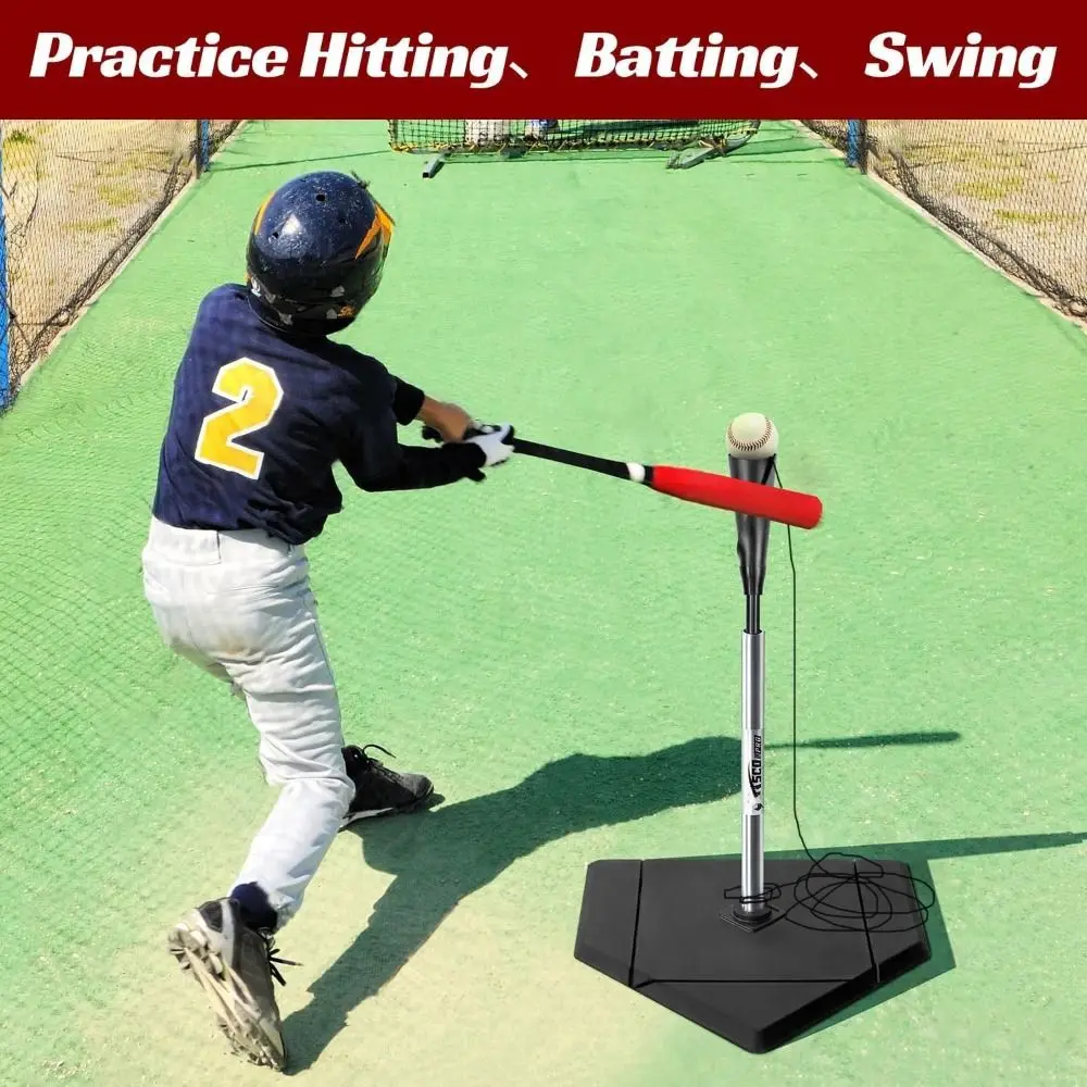 

Hitting Practice Baseball Batting Trainer Batting Swing Long-lasting Use Elastic Rope Baseball 7cm PVC Material