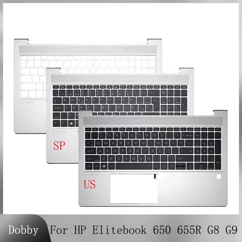 New Original US Spain Keyboard Backlight for HP Elitebook 650 G8 G9 655R G8 G9 Laptop Palmrest Upper Cover Top Case Replacement