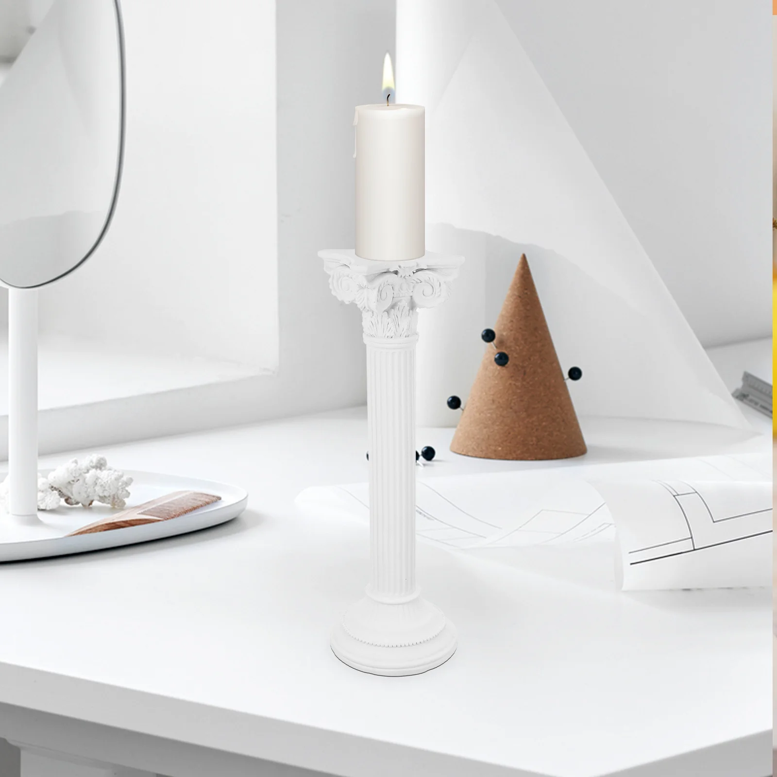 

Nordic Roman Pillar Statue Resin Holder Mini Column Decor For Home Room Desktop Photography Background Pillar