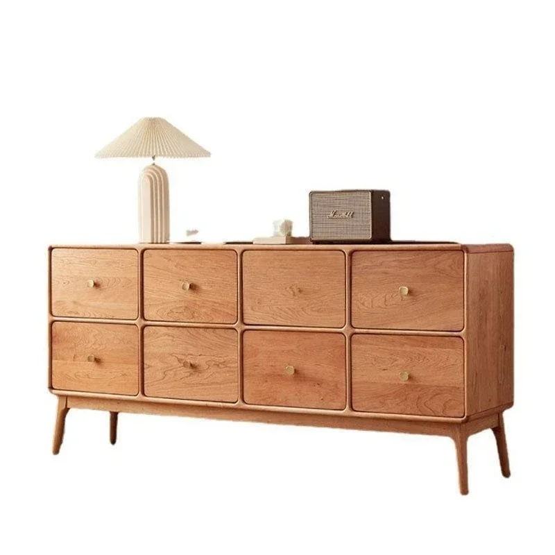 

North American Cherry Log Chest Modern Simple Black Walnut Bedroom Chest Designer Practical