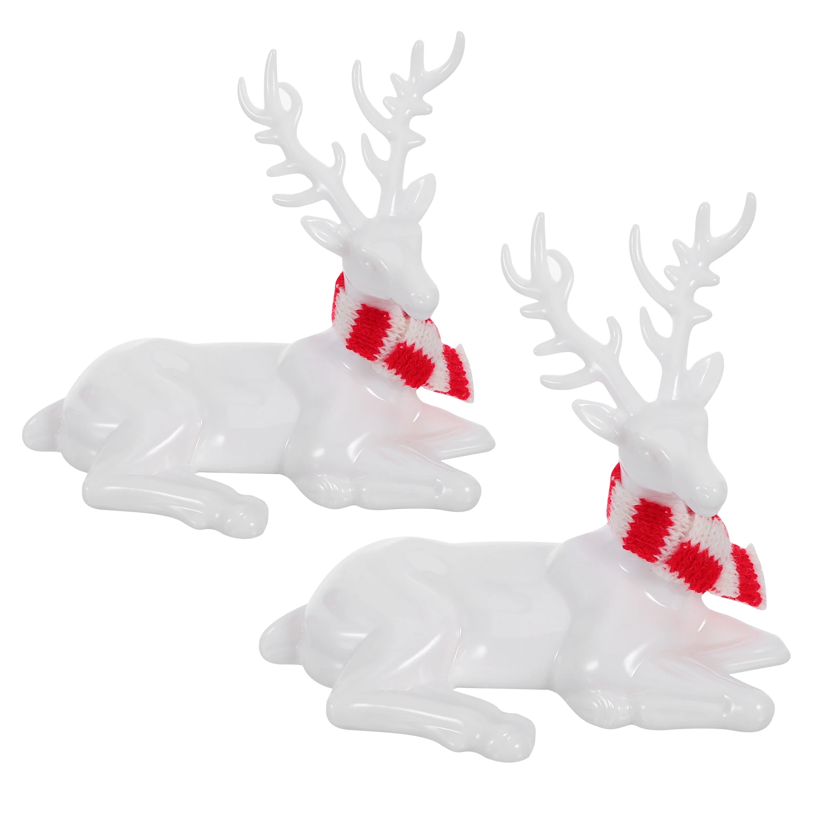 

2Pcs Acrylic Reindeer Statue Christmas Deer Ornaments Holiday Tabletop Deer Centerpiece Xmas Party Display Reindeer Ornaments