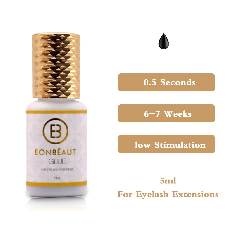 1 Bottle EONBEAUT Glue For Eyelash Fast Drying 0.5s Long Lasting Lash Extension Adhesive Makeup Tools 5ml Low Odor Beauty Health